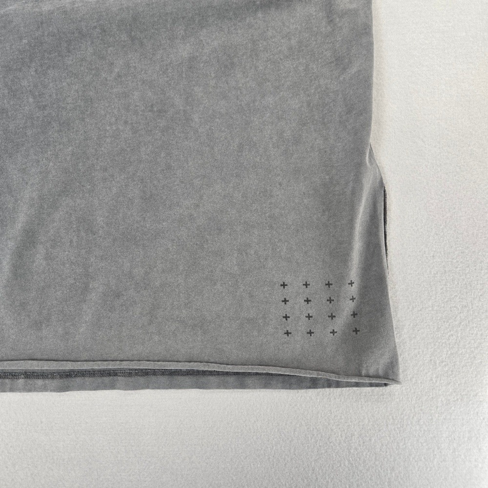 Ksubi T-Shirt Distressed Logo Tee Charcoal Grey Deconstructed Cotton XL - Picture 8 of 15